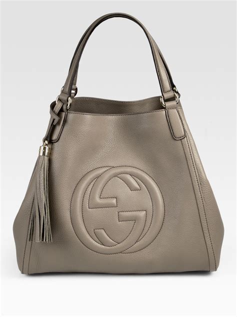 gucci black leather shoulder bag|gucci dark grey shoulder handbag.